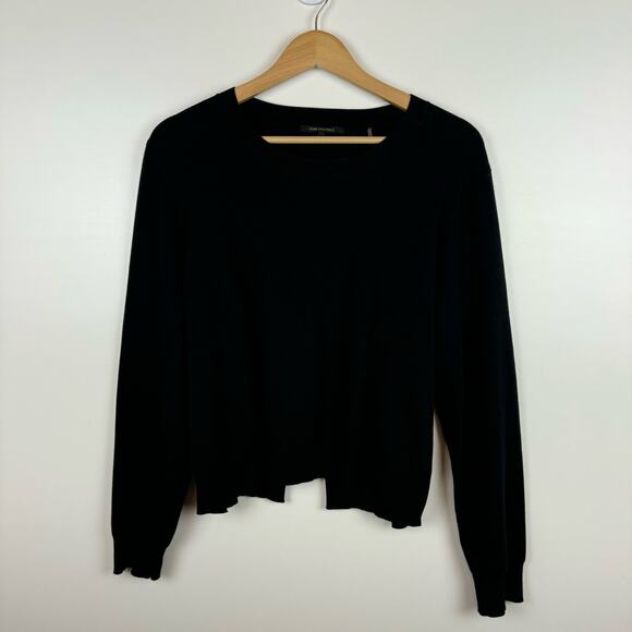 Kobi Halperin Womens Open Back Side Slits Black Crewneck Sweater Sz XL | Neutral - Picture 5 of 16